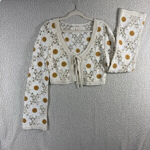 Jessica Simpson Daisy Crochet Lace Crop Cardigan XL RUNS SMALL SEE PICTURE